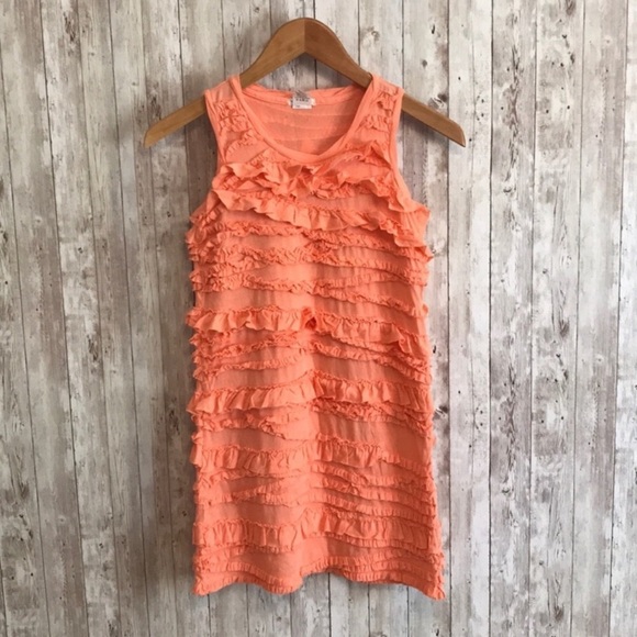 CREWCUTS Ruffle Cotton Dress in Peach - Picture 2 of 7
